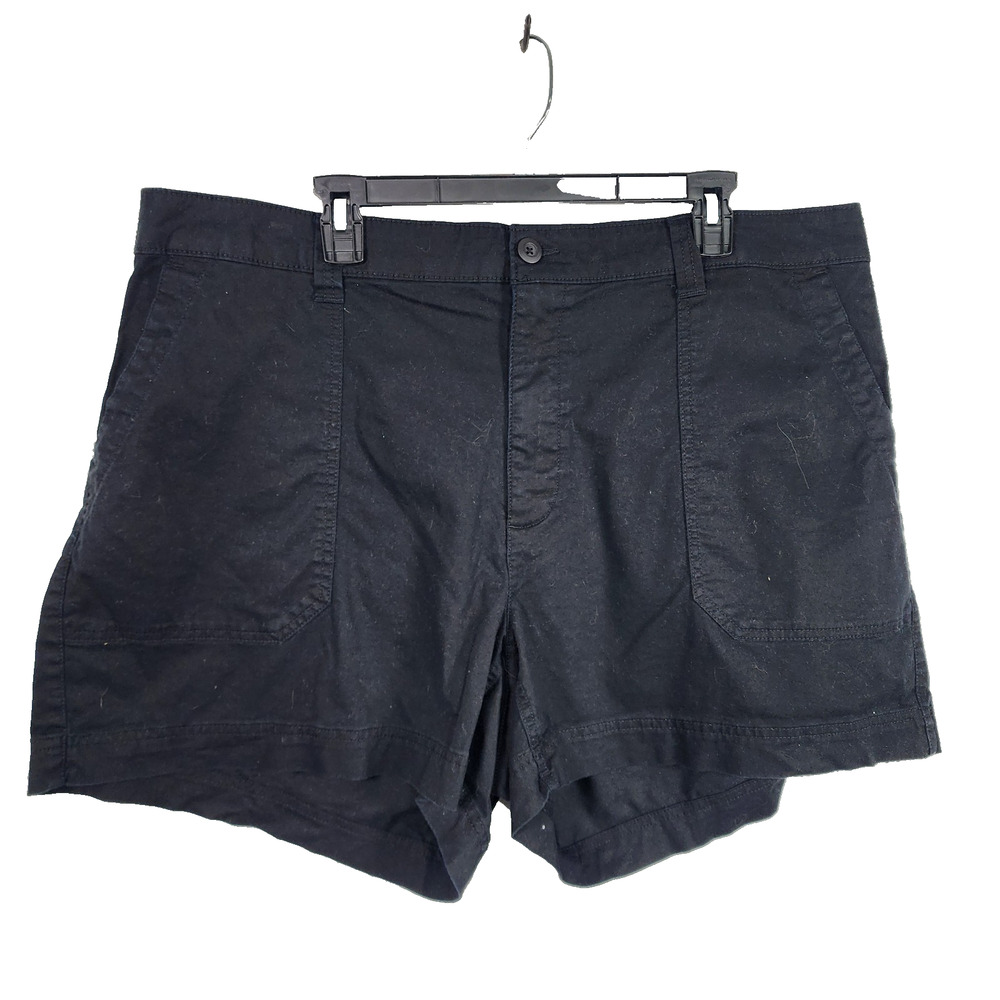 Old Navy Women’s High Waisted OGC Chino Shorts 5” Inseam 2X Black Pockets Twill